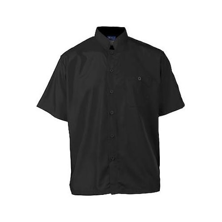 3XL Men's Active Black Short Sleeve Chef Shirt